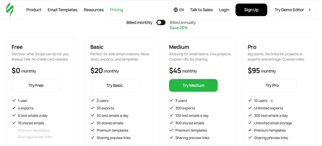 Stripo pricing Stripo pricing - best email marketing